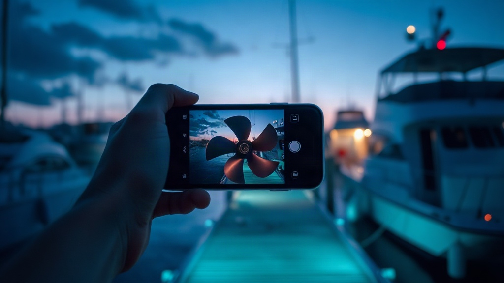 Photographing a propeller before departure